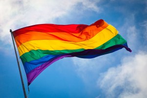 The rainbow flag waving in the wind at San Francisco's Castro District, San Francisco, CA, August 5, 2010. (Benson Kua via Wikipedia). Released to public domain via CC-SA-2.0.