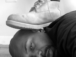 Foot On My Neck & Head, symbolic of my years as a Hebrew-Israelite (also of grad school), April 18, 2011. (Donald Earl Collins).