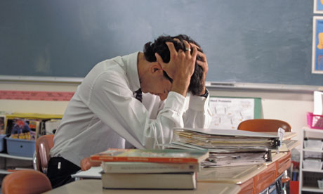 Sad teacher, May 9, 2013. (http://www.guardian.co.uk).