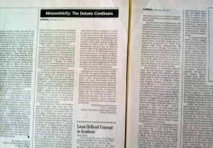 Letters to the Editor, Black Issues in Higher Education, September 23, 1993. (Donald Earl Collins).