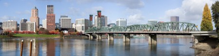 Panoramic shot of Hawthorne Bridge and downtown Portland, Oregon, October 14, 2013. (http://en.wikipedia.org).