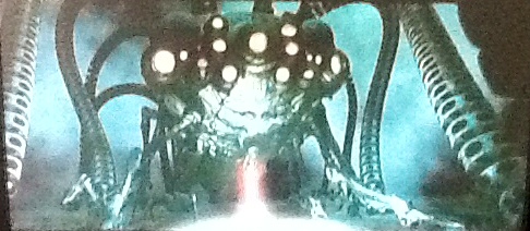 A Sentinel cutting through the Nebuchadnezzar (screen shot), The Matrix (1999), August 16, 2014. (Donald Earl Collins). Qualifies as fair use under copyright laws - especially low resolution.