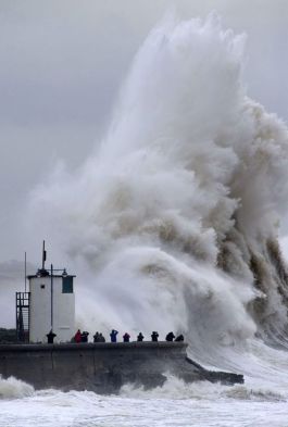 Porthcawl, Wales takes a battering from a fierce Atlantic storm, February 5, 2014. (Getty Images, via http://www.express.co.uk).
