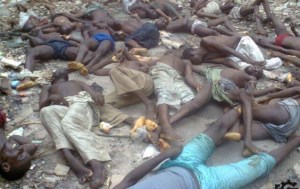 Some of the 2,000 feared dead after Boko Haram massacred and burned down 16 villages, Baga, Borno State, Nigeria, January 8, 2015. (http://ww.w.mainstreamreports.com/)