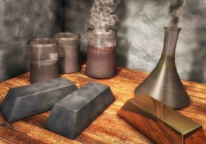 Transmutation of lead bars into gold, March 2013. (http://quazoo.com).