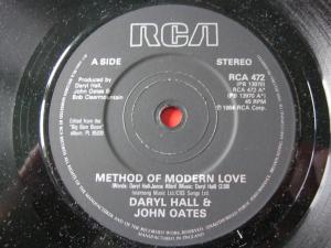 Darryl Hall & John Oates, "Method of Modern Love" 45, circa 1984-85, February 11, 2015. (http://www.thespacebar.co.uk/).