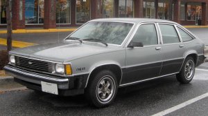 Front and left-side view of Chevrolet Citation II (1980-1985), Clinton, MD, August 28, 2008. (IFCAR via Wikipedia). Released to public domain.