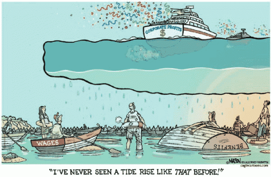 "Rising Tide Leaves Workers Behind" cartoon, St. Louis Post-Dispatch, September 5, 2006. (R.J. Matson). Qualifies as fair use due to lower resolution and relevance to topic.