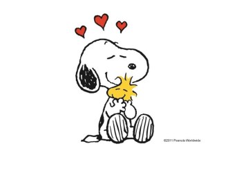 Snoopy hugging Woodstock, 2011 downloaded September 22, 2015. (http://pinterest.com; © Peanuts Worldwide).