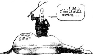 Beating a dead horse cartoon, September 2012. (Marc Cortez, http://marccortez.com).