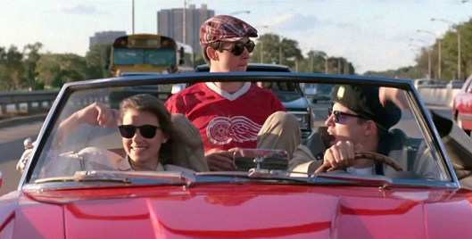 Mia Sara, Alan Ruck, and Matthew Broderick in Ferris Bueller's Day Off (1986) screen shot, June 16, 2016. (http://www.playbuzz.com).