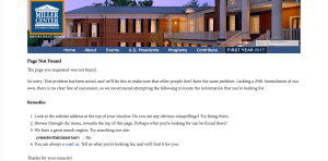 What remains of Presidential Classroom, a broken link on the Miller Center website, February 22, 2017. (Donald Earl Collins).